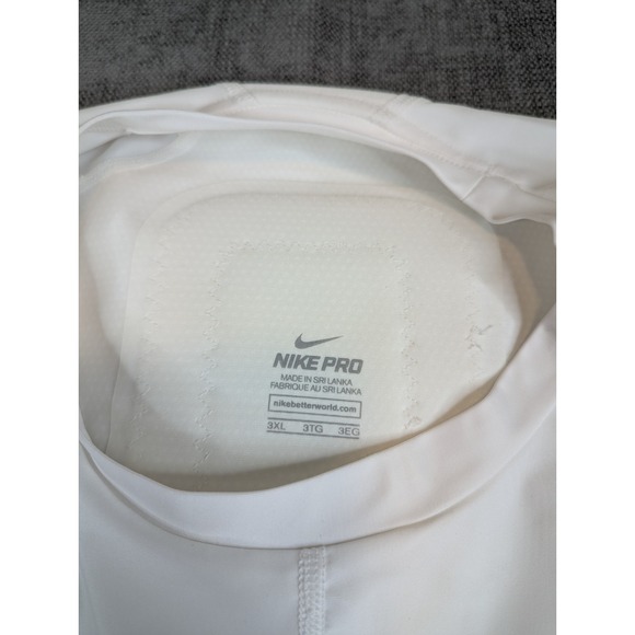 Nike Pro Dri-Fit Shirt Mens XXXL White Sleeveless Training Tank Top Compression - Picture 6 of 7